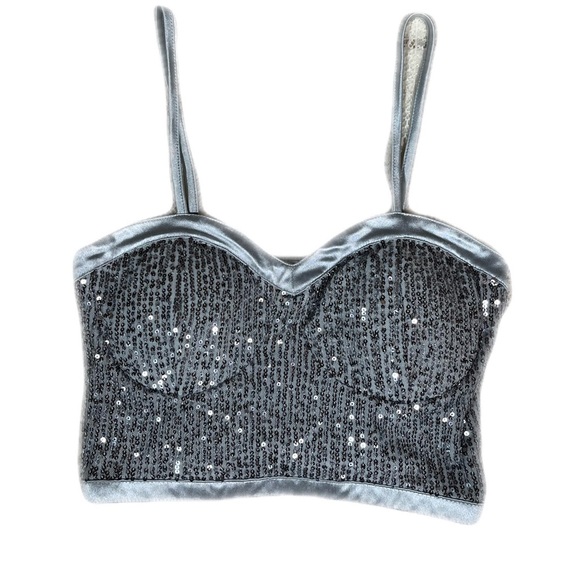 Madden Nyc Tops - Silver Sequin Women's Tank Top